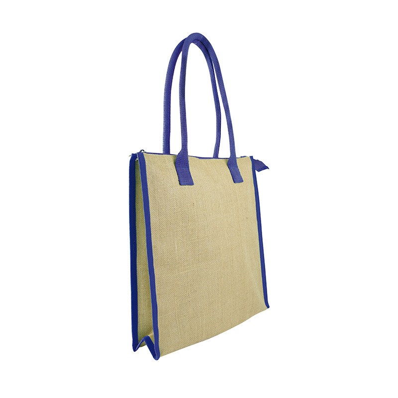 EgotierPro 37042 - Sac Isotherme en Jute à Anses Longues en Coton INDIGENE