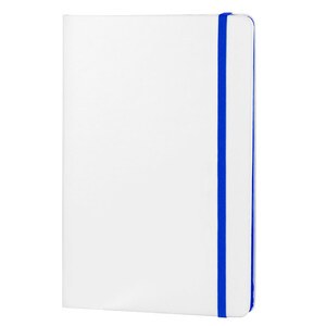 EgotierPro 37088 - Carnet PU blanc avec bande élastique colorée COLORE