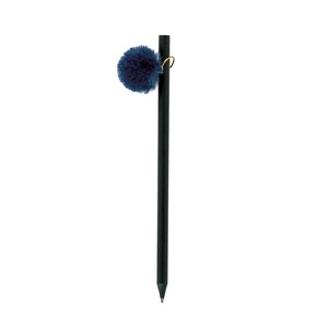 EgotierPro 37532 - Crayon en bois noir avec pompon multicolore GINGER Bleu