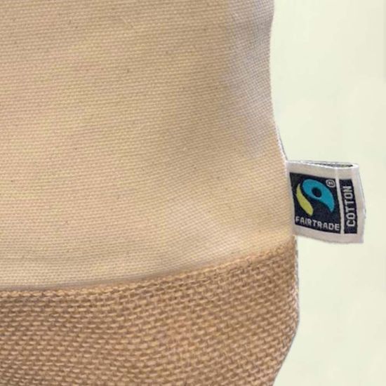 EgotierPro 52011 - Pochette Coton Naturel Fairtrade avec Zip VOLCANIC