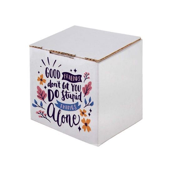 EgotierPro 52091 - Boîte en carton blanc auto-assemblable pour mugs CUPPA