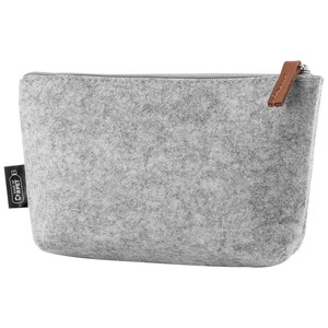 EgotierPro 53524 - Trousse de toilette 100% RPET certifiée PATCH Gris