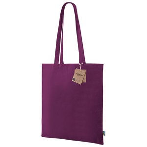 EgotierPro 53530 - Sac longue anse 180 gr/m² couleurs variées - Garantie Fairtrade HARBOUR Morado