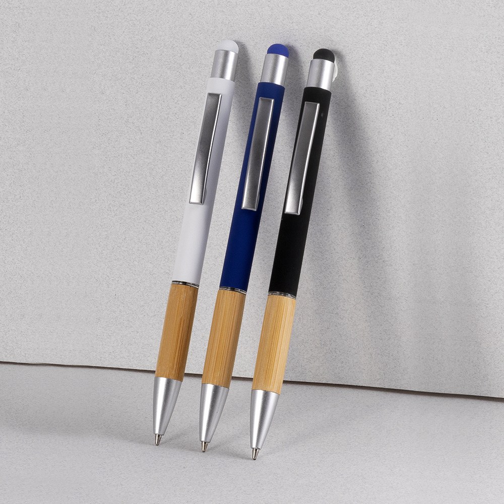 EgotierPro 53564 - Stylo en aluminium recyclé et bambou ANDIKA