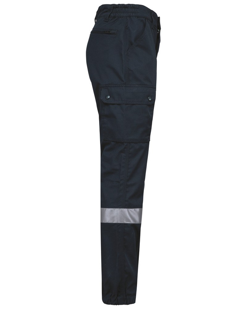 WK. Designed To Work WK712 - Pantalon cargo unisexe avec bas élastiqué et bande réfléchissante