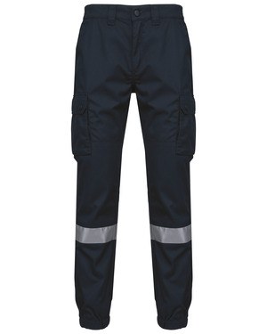 WK. Designed To Work WK712 - Pantalon cargo unisexe avec bas élastiqué et bande réfléchissante