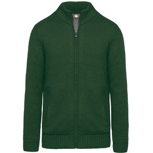 WK. Designed To Work WK959 - Cardigan doublé polaire homme Forest Green