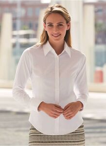 Fruit of the Loom SS001 - Chemise Oxford à manches longues de coupe féminine