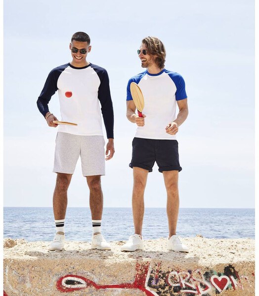 Lot De T-shirts Fruit Of The Loom Manches Courtes Ringer Contrasté - Uni 100% Coton, Tailles S à 2XL