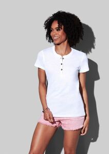 Stedman STE9530 - Tee-shirt à col rond avec boutons pour femmes Sharon SS