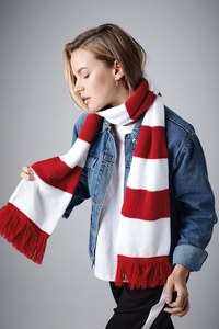 Beechfield B479 Varsity Schal Unisex – 182x18 Cm, 100% Acryl, Doppelt Gestrickt, Mit Quasten