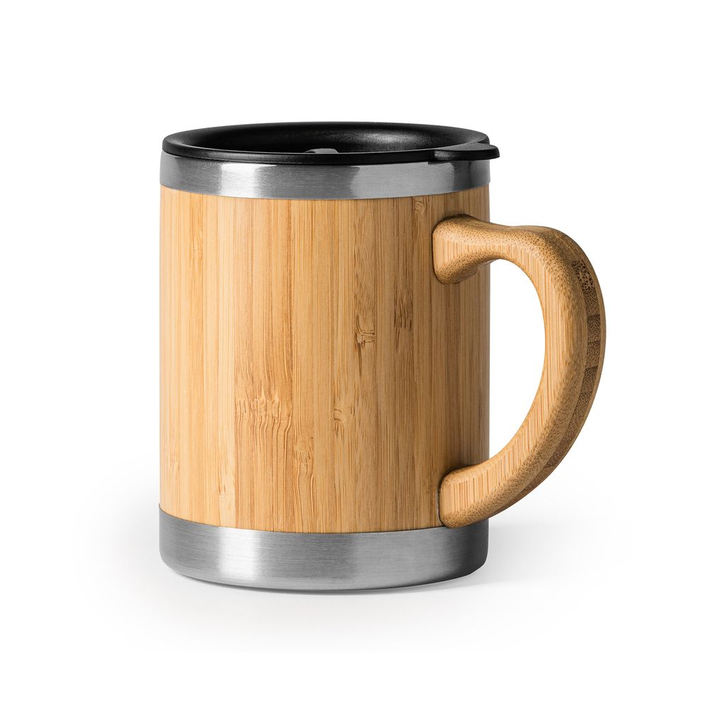 Tasses à café en verre avec couvercle en bambou Double paroi
