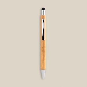 EgotierPro 52068 - Stylo Écologique Bambou avec Stylet, Clip Métal GAZE